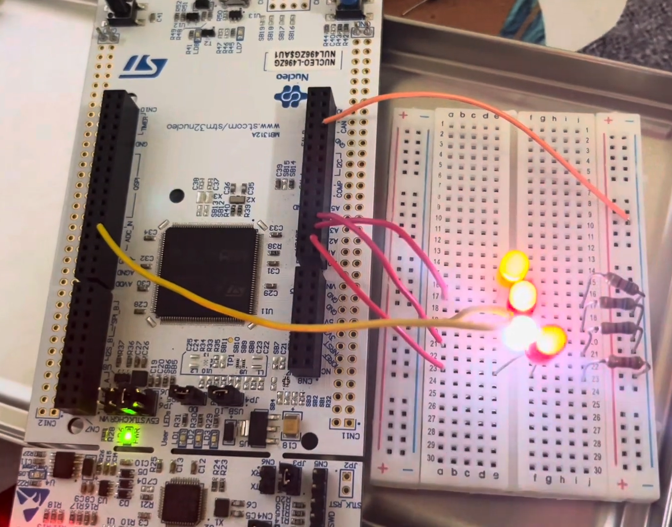 Image for Binary LED Counter and Instruction Timer using STM32L4A6ZG Nucleo Board